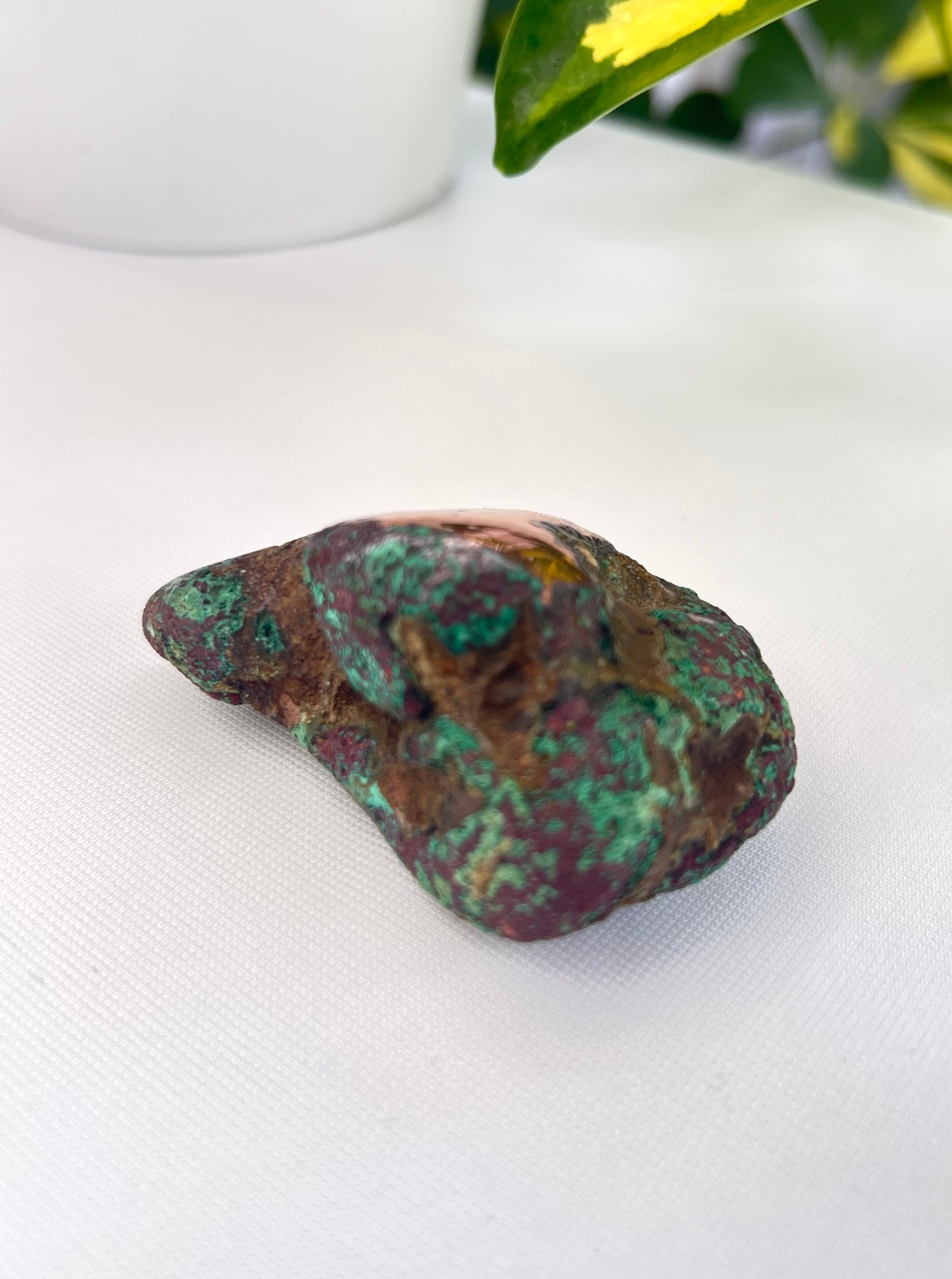Part polished copper with cuprite from Michigan