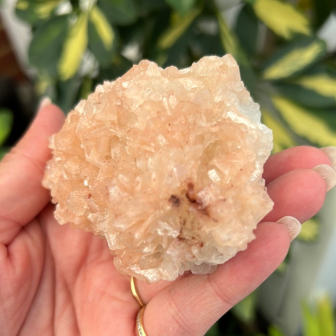 Stilbite on Calcite Cluster