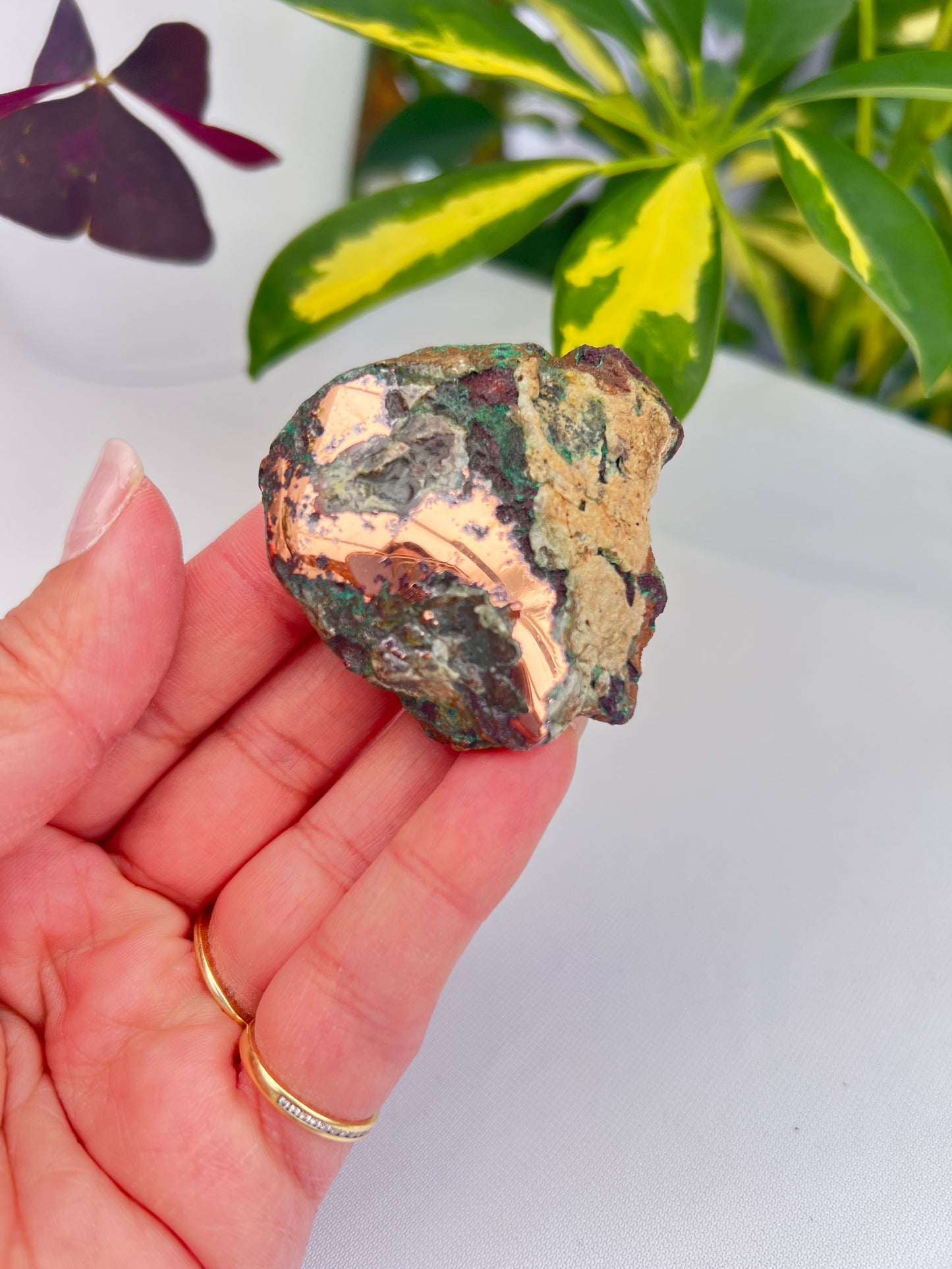 Part polished copper with cuprite from Michigan