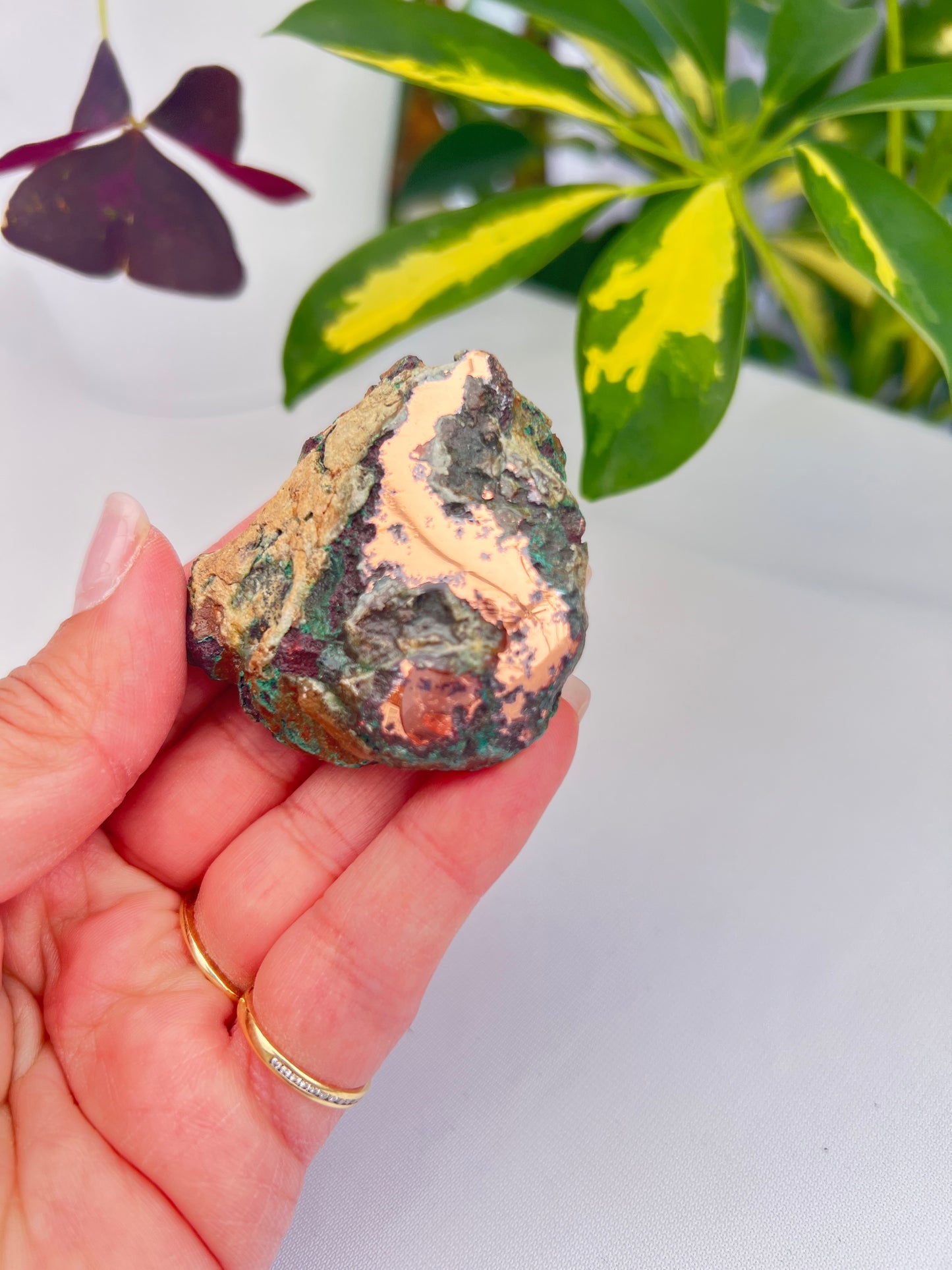 Part polished copper with cuprite from Michigan