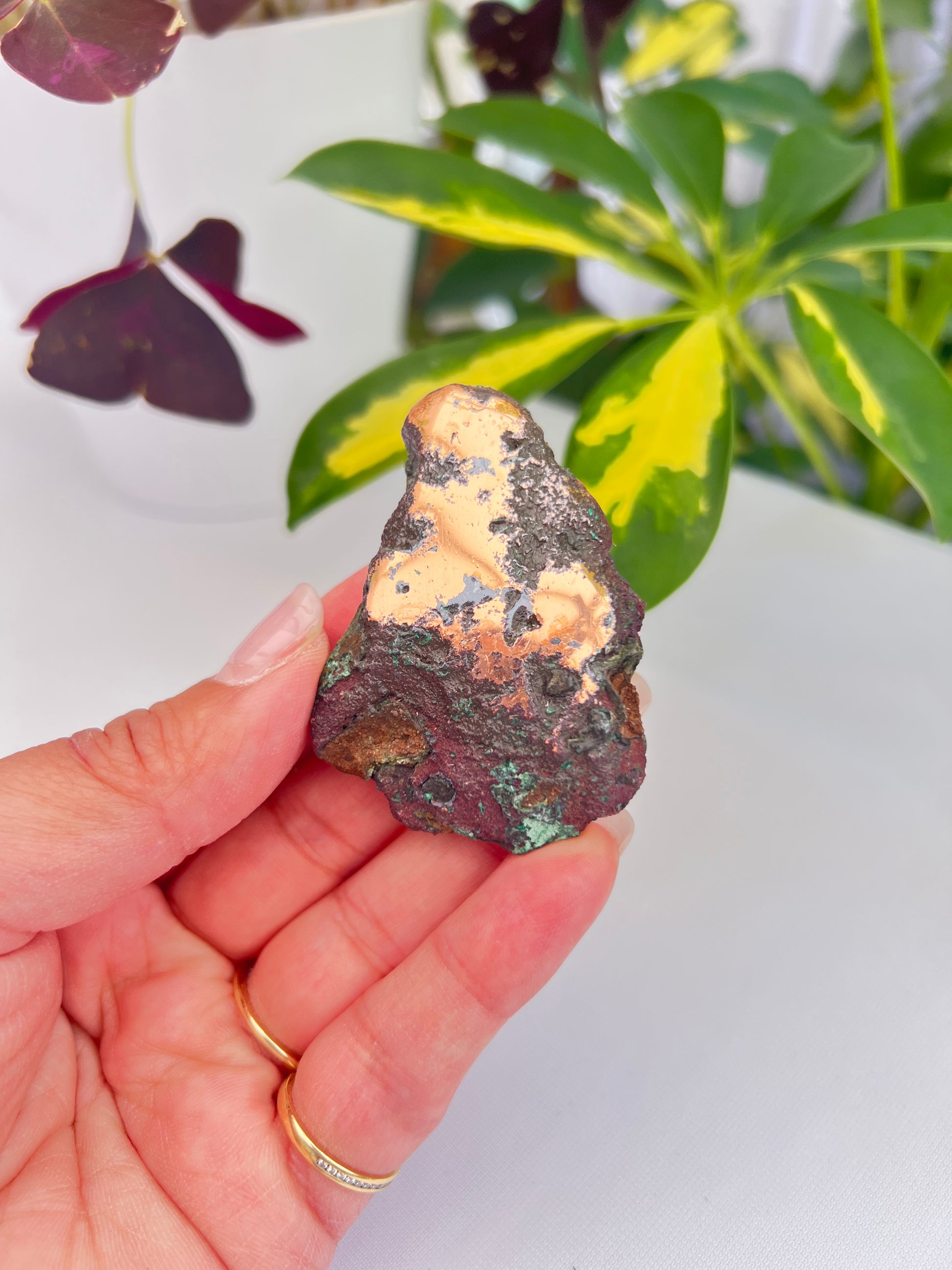 Part polished copper with cuprite from Michigan