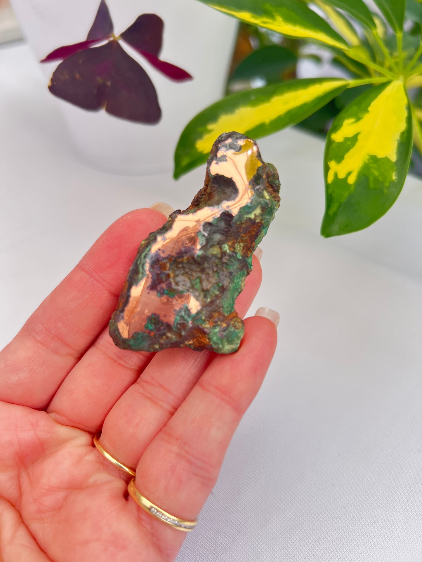 Part polished copper with cuprite from Michigan