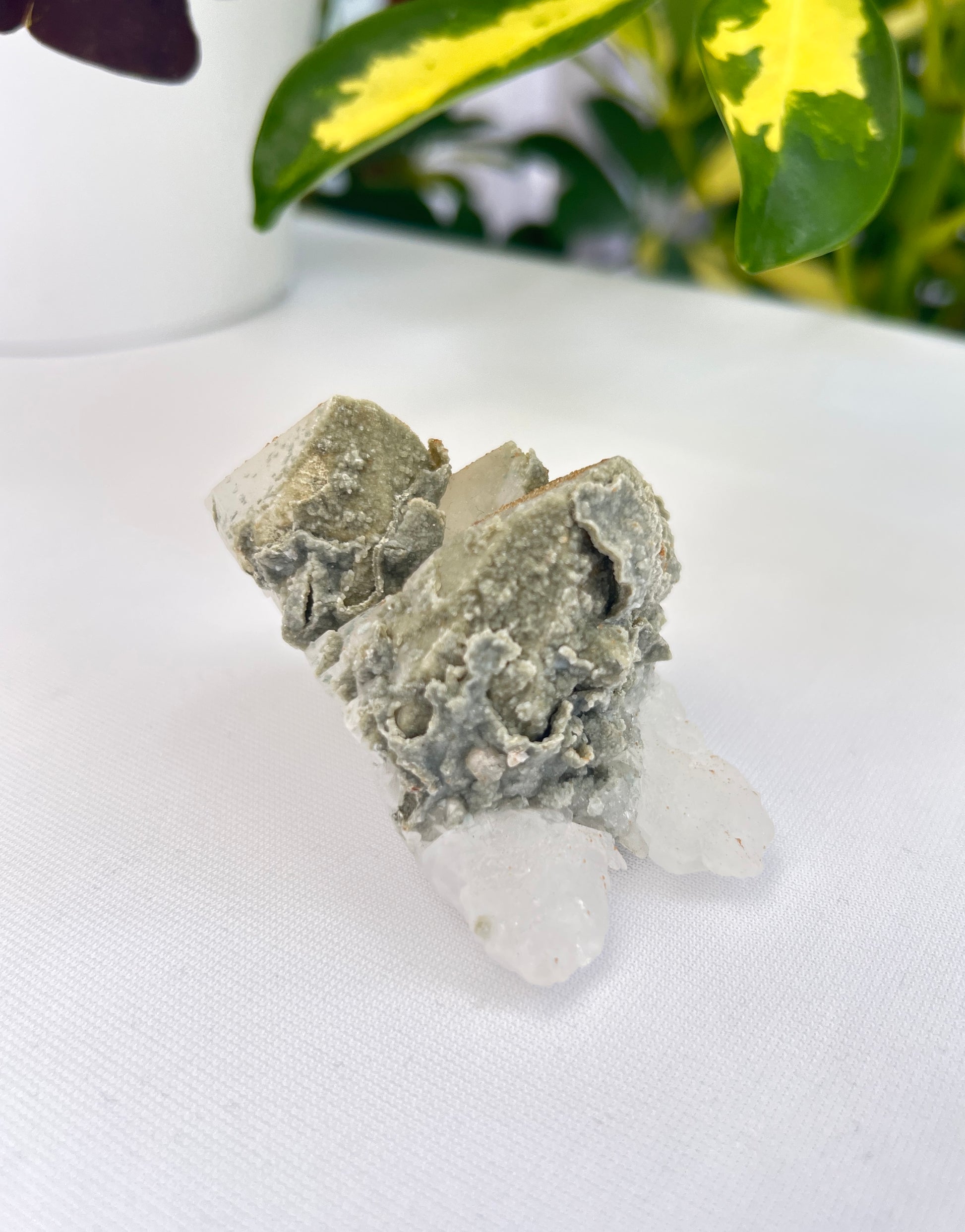 Chlorite Quartz, Pyrite and Calcite Cluster