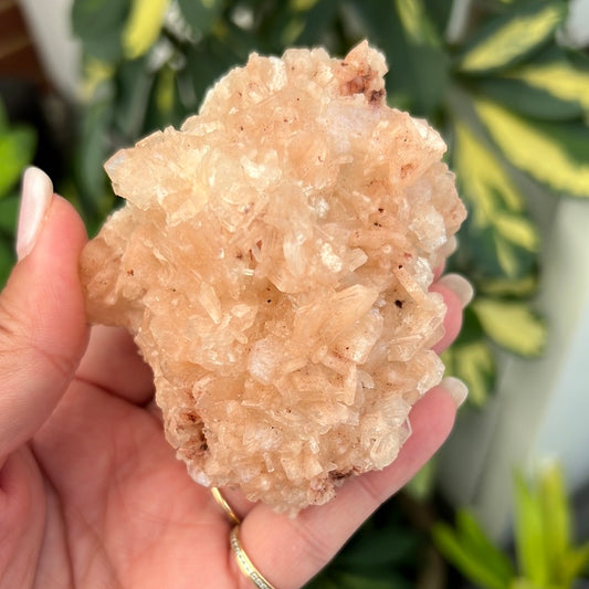 Stilbite on Calcite Cluster