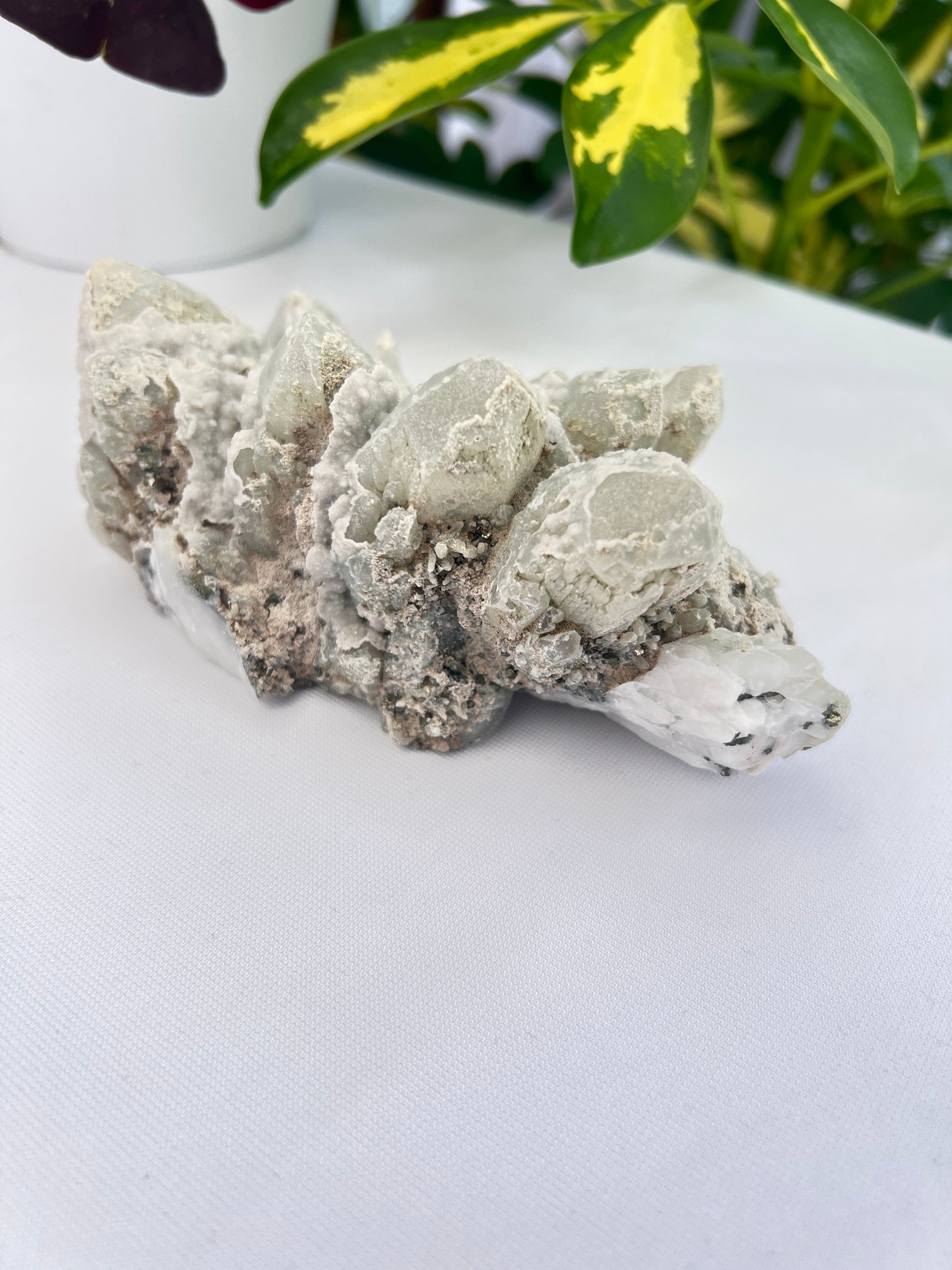 Chlorite Quartz, Pyrite and Calcite Cluster