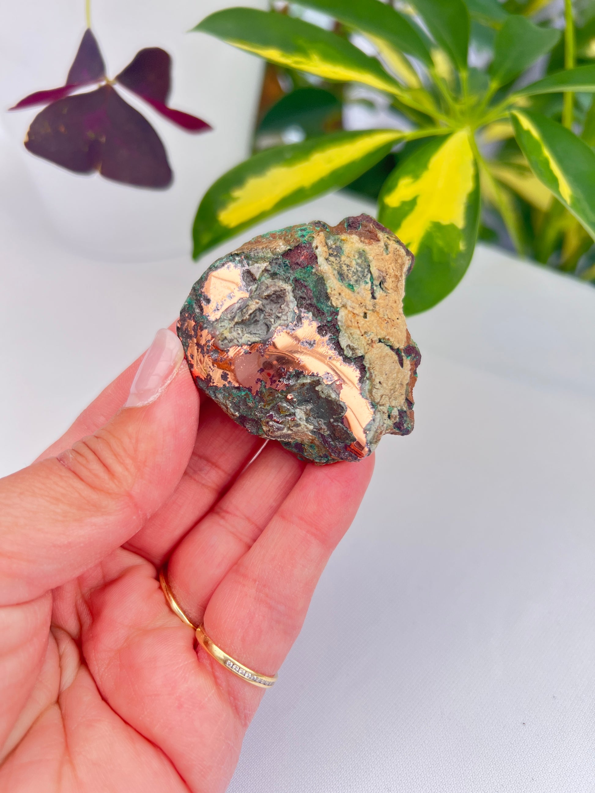 Part polished copper with cuprite from Michigan