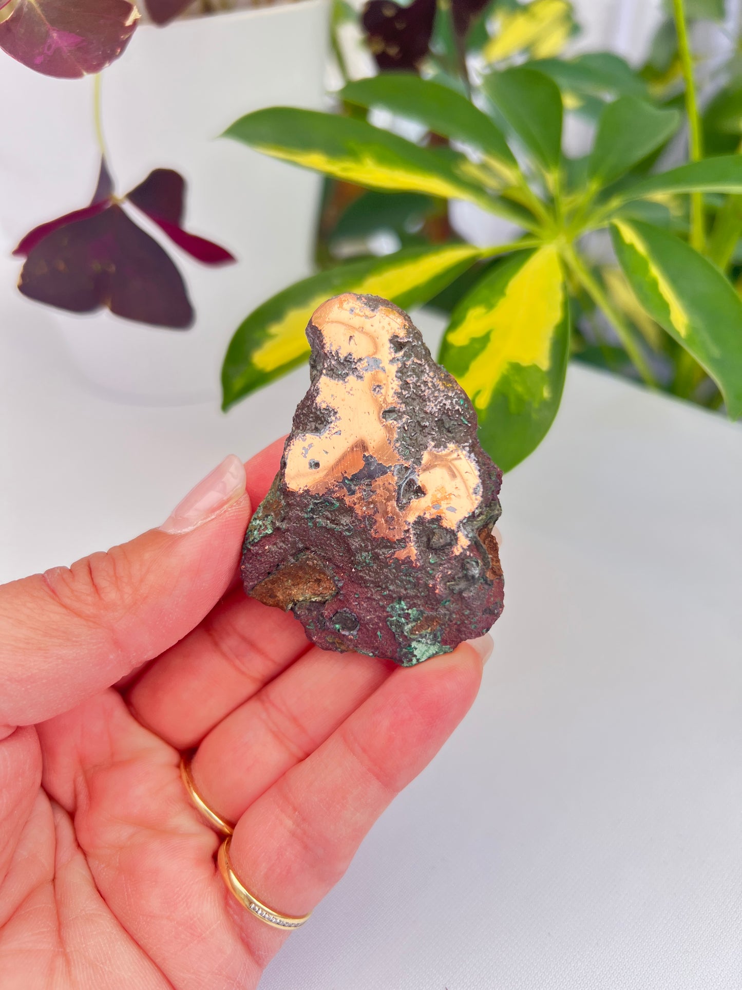 Part polished copper with cuprite from Michigan