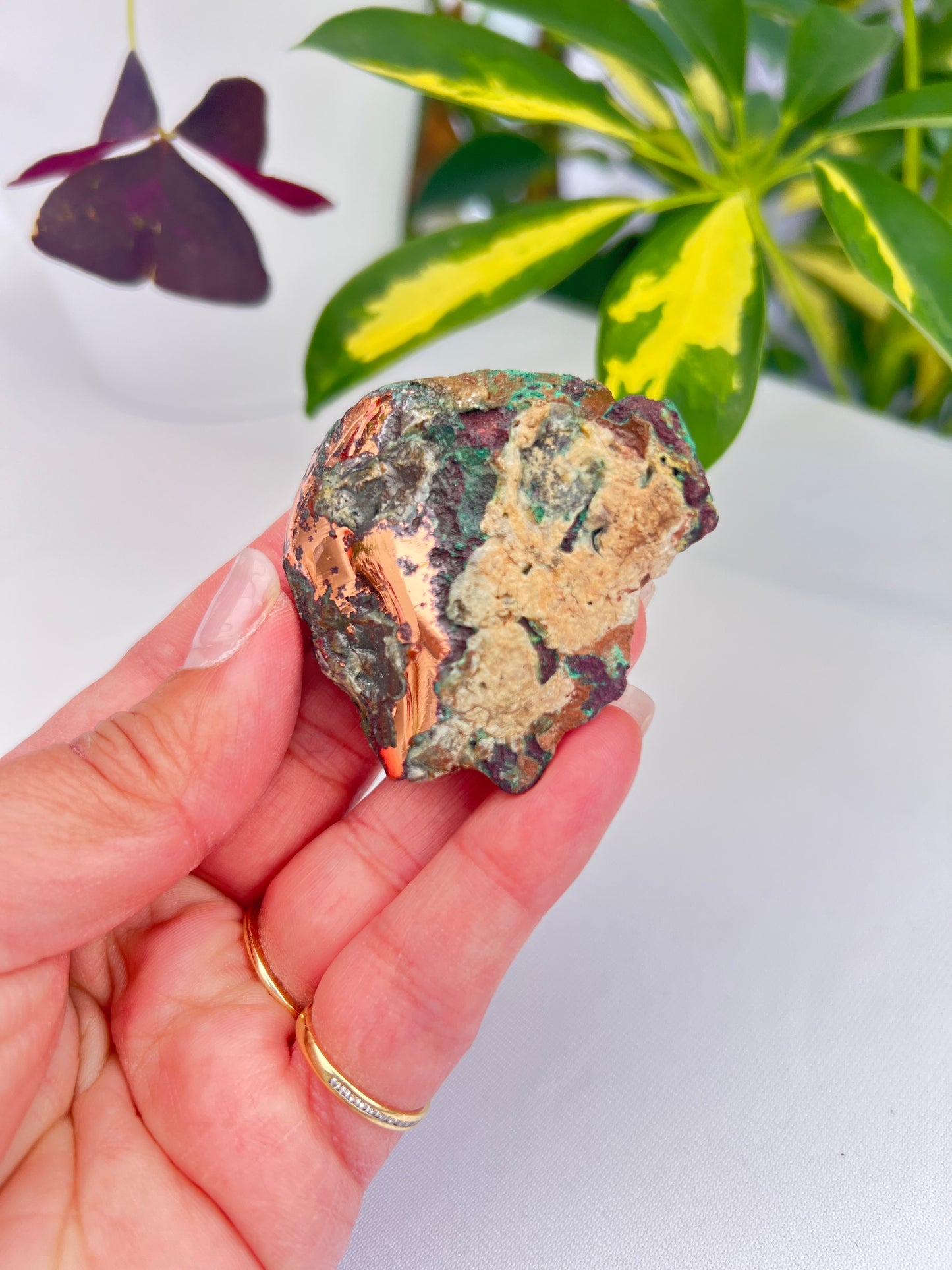 Part polished copper with cuprite from Michigan