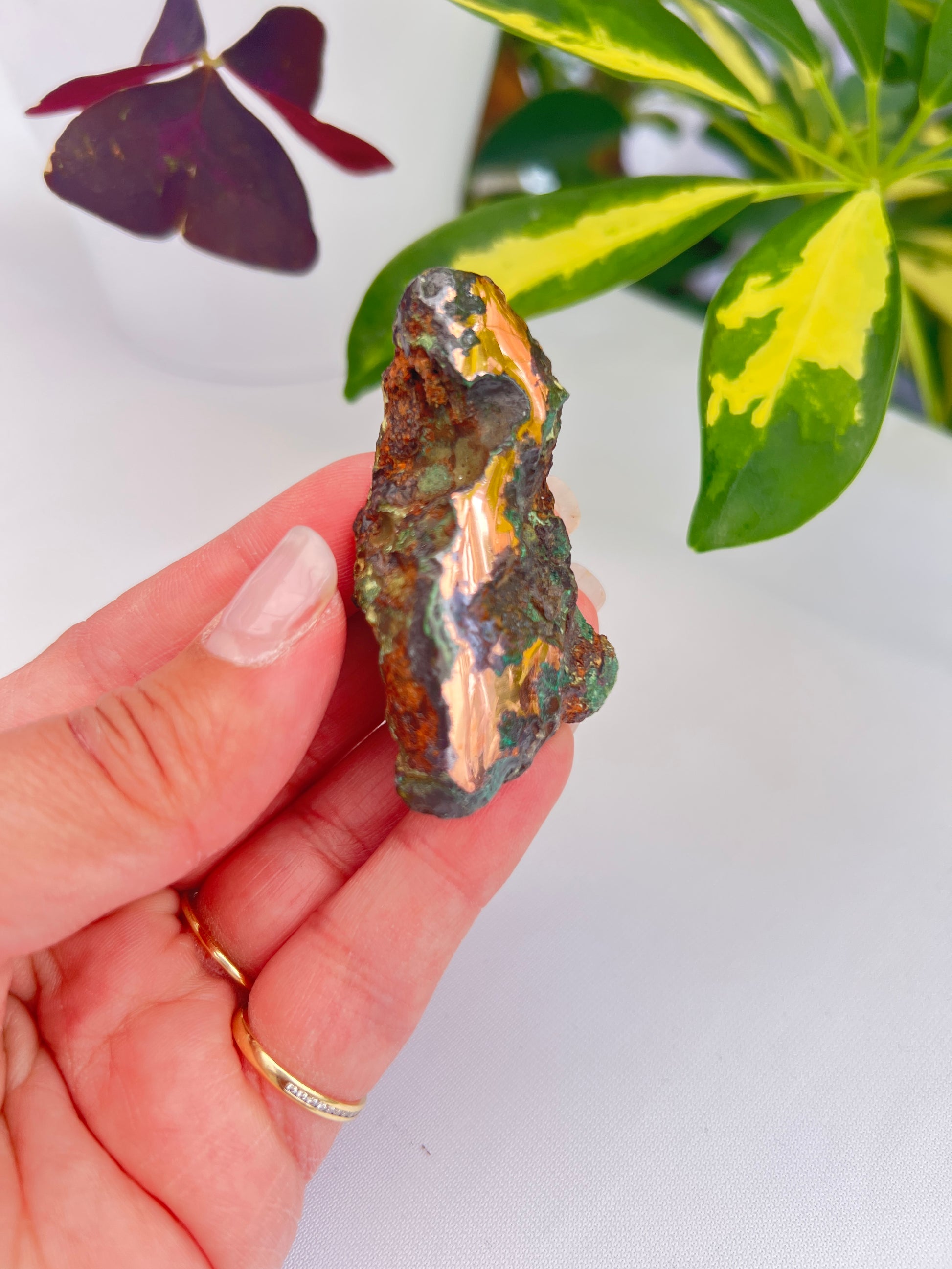 Part polished copper with cuprite from Michigan