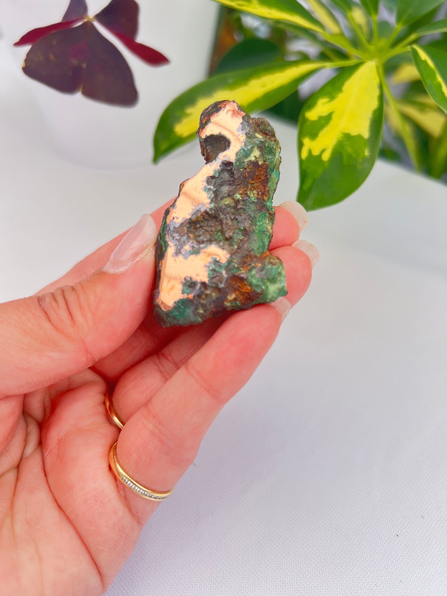 Part polished copper with cuprite from Michigan