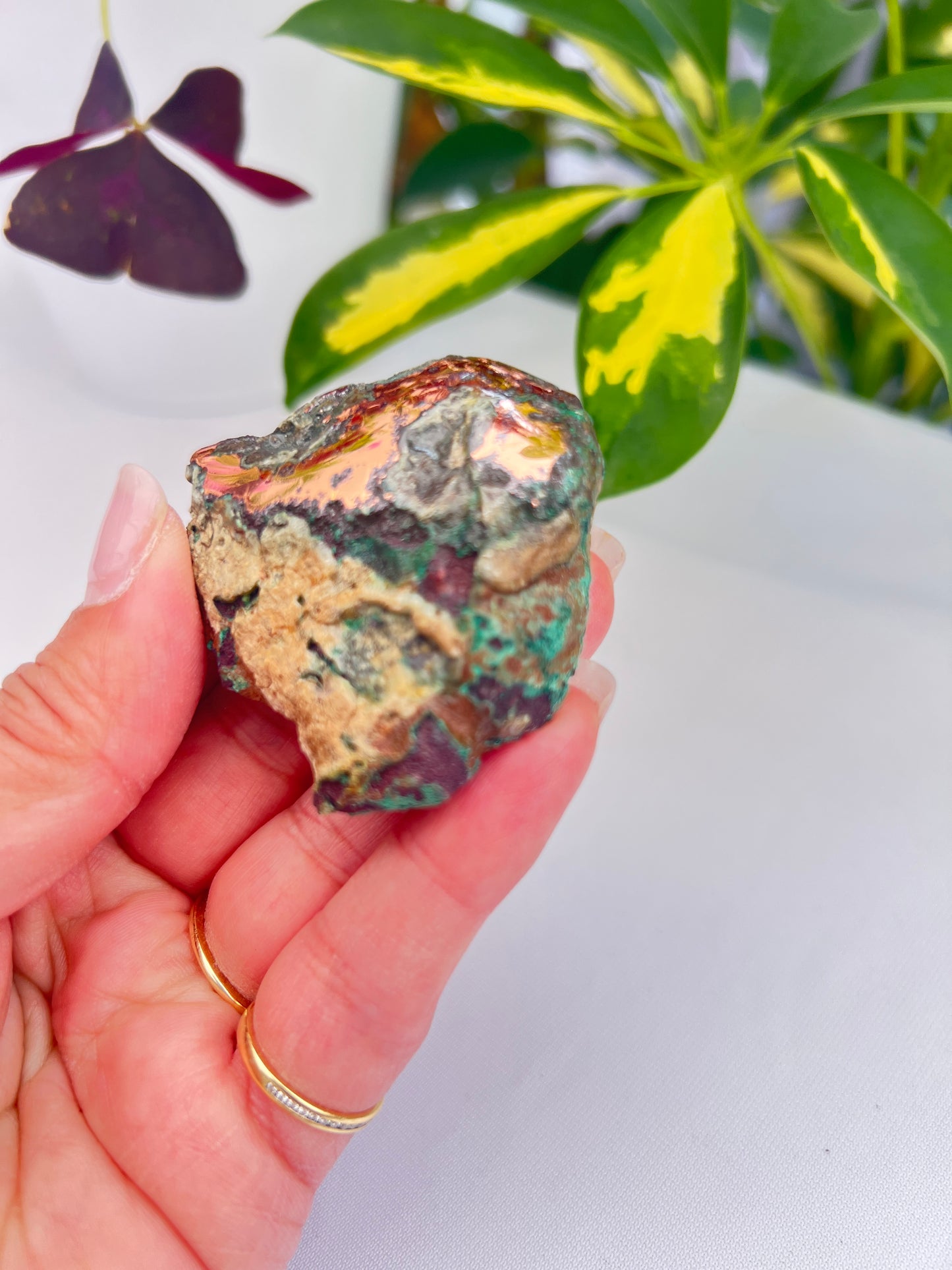 Part polished copper with cuprite from Michigan