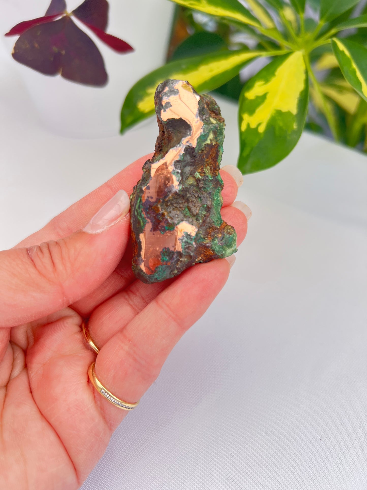 Part polished copper with cuprite from Michigan