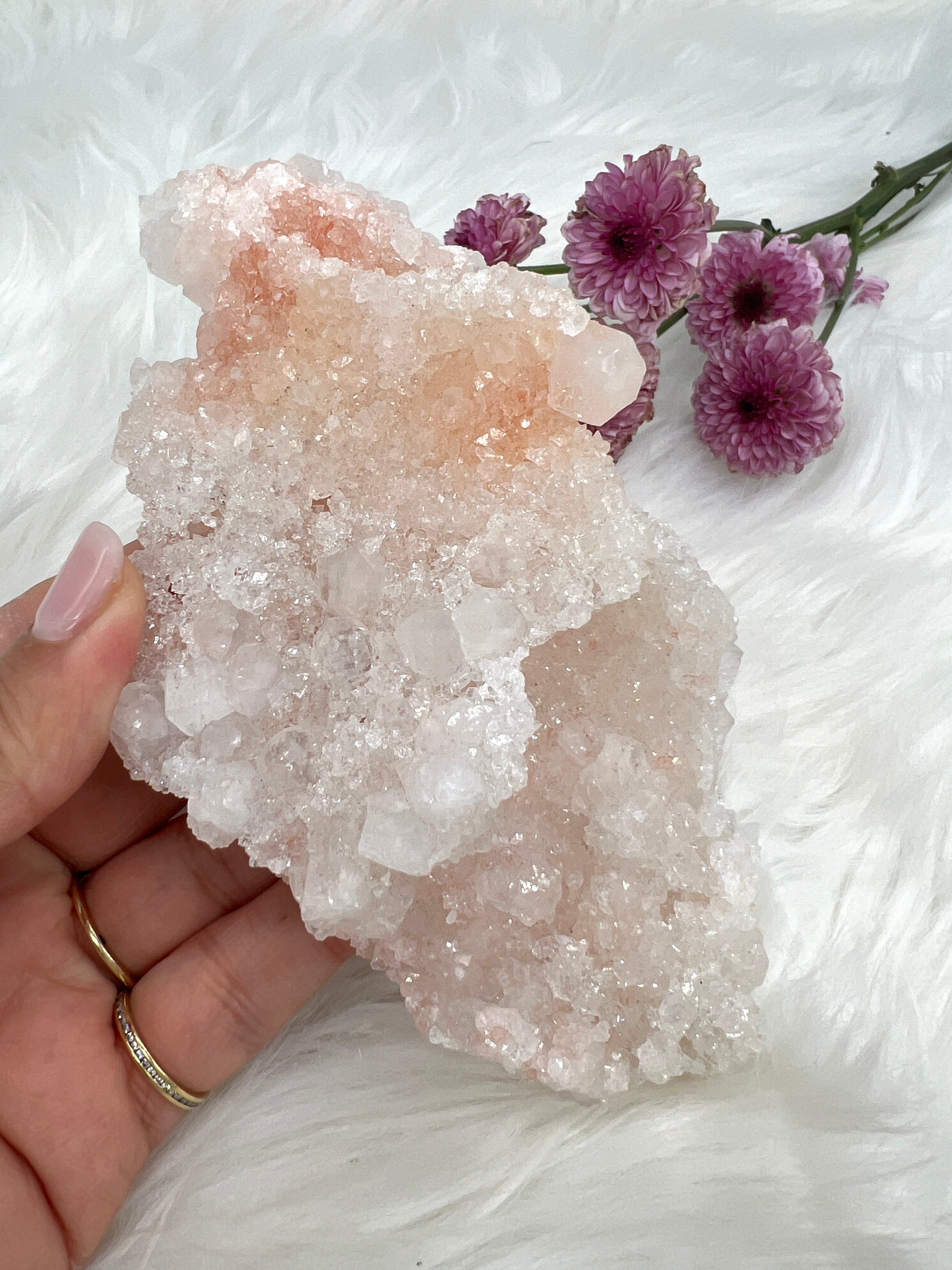 BIG Pink Apophyllite Crystal Cluster Gemmy Display Crystals Rainbow Quartz sale Large