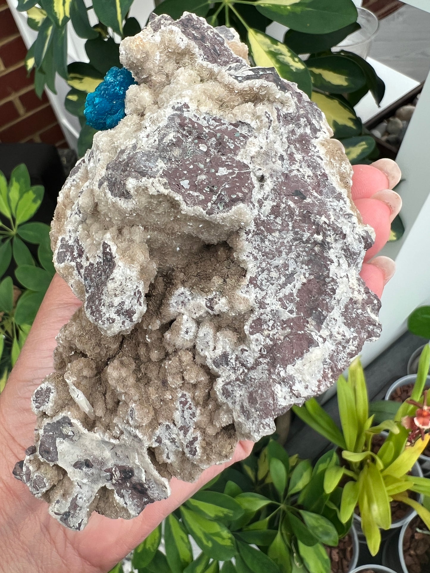 Cavansite on Heulandite