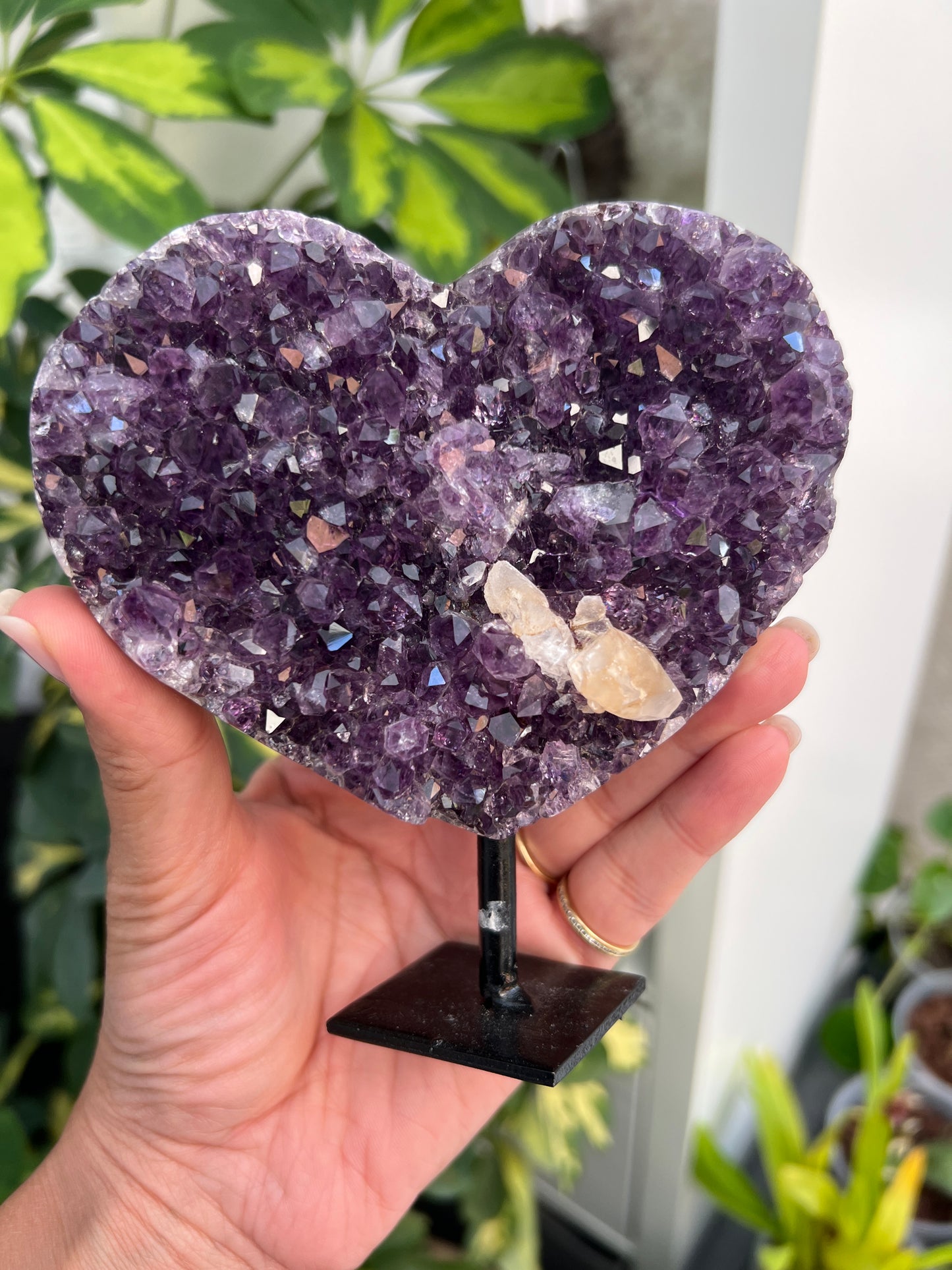 Uruguayan Amethyst Heart On A Stand