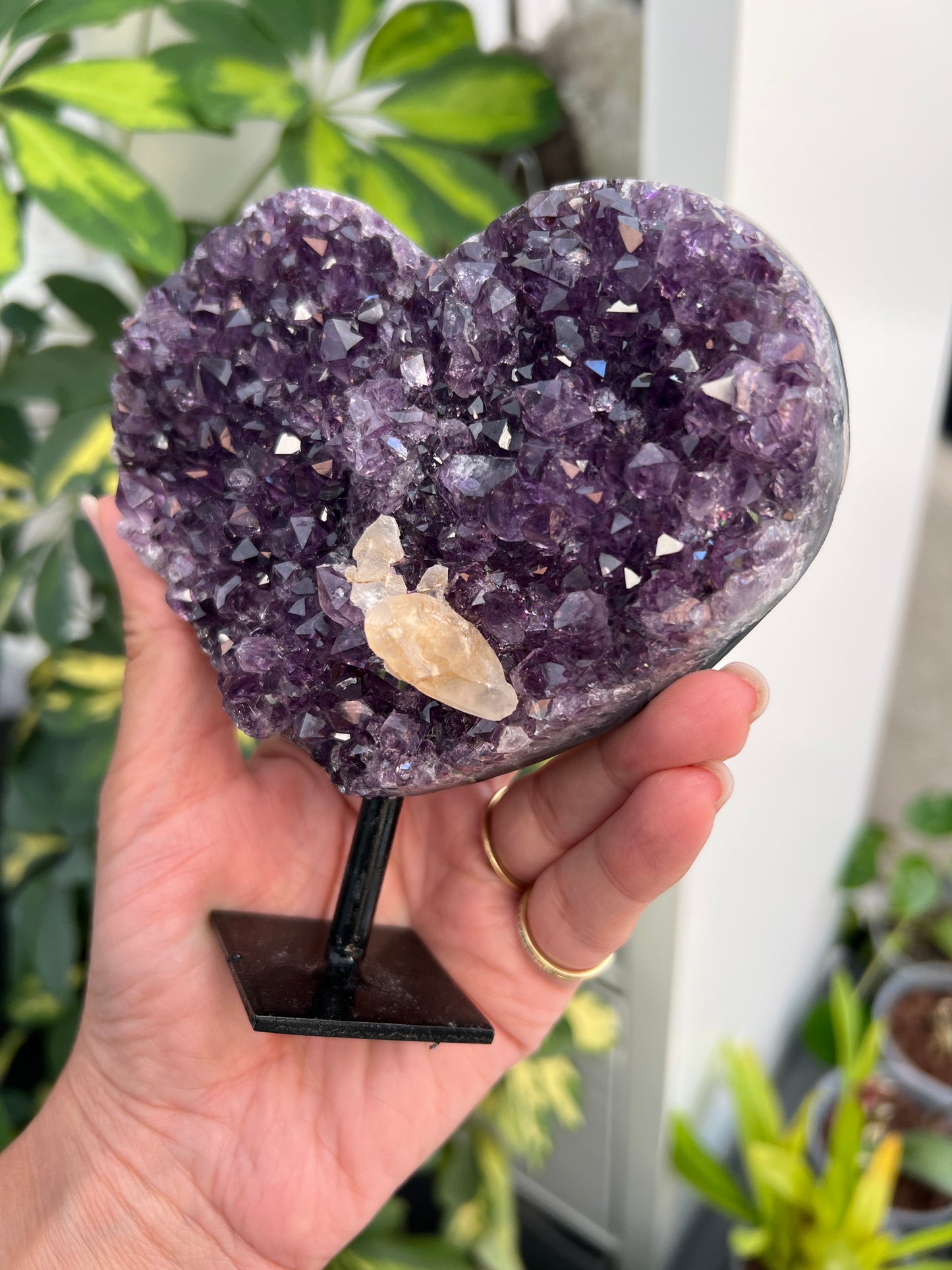 Uruguayan Amethyst Heart On A Stand