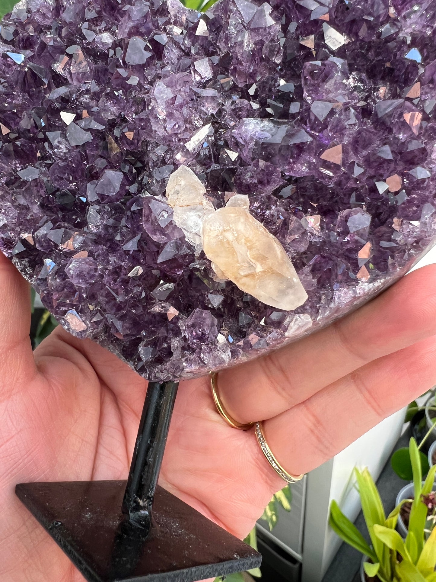 Uruguayan Amethyst Heart On A Stand