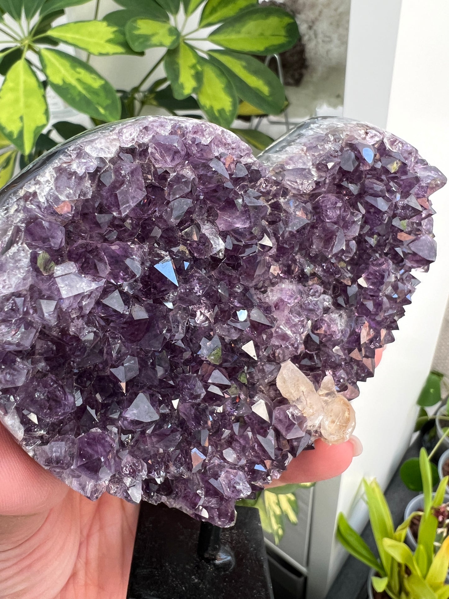 Uruguayan Amethyst Heart On A Stand