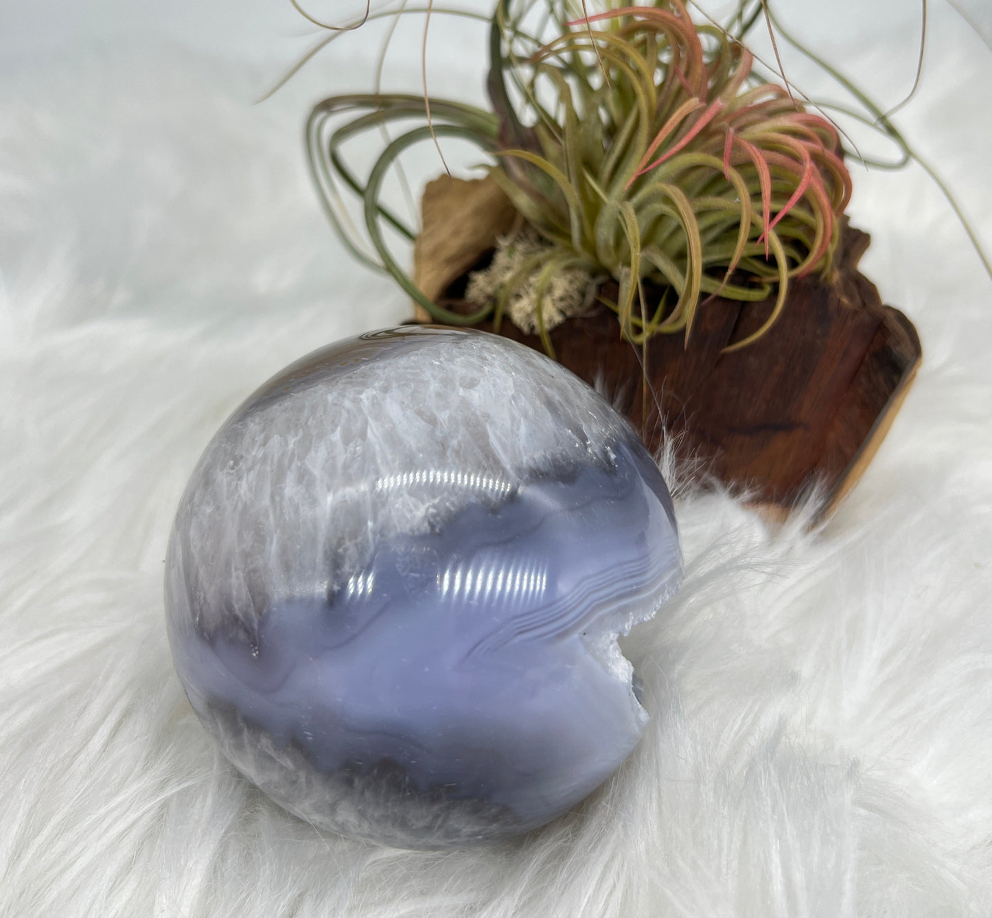 Druzy Quartz and Agate Sphere