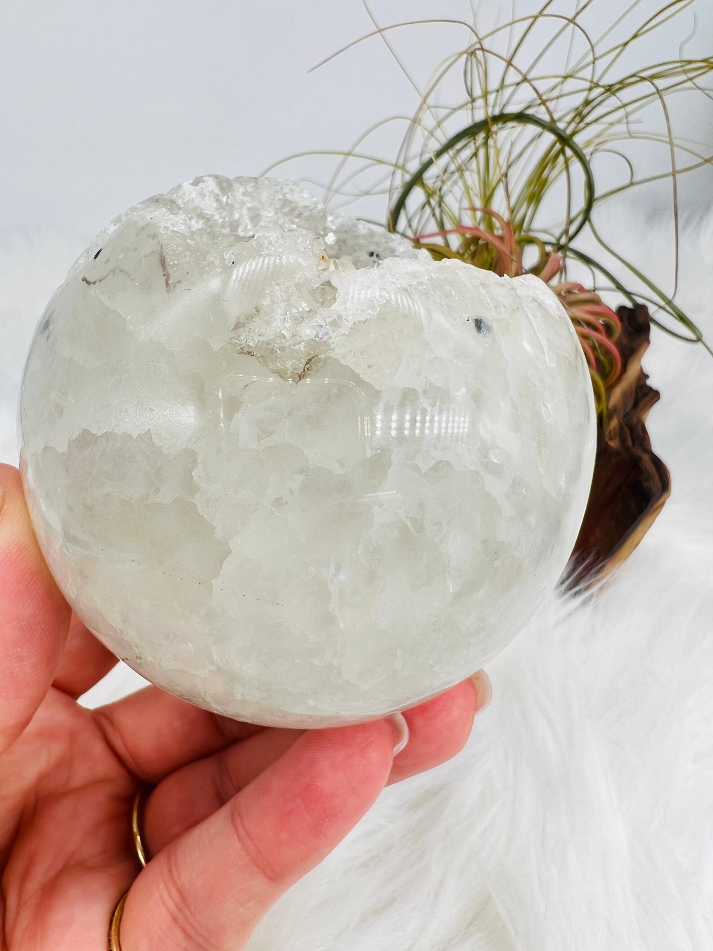 Druzy Quartz and Agate Sphere