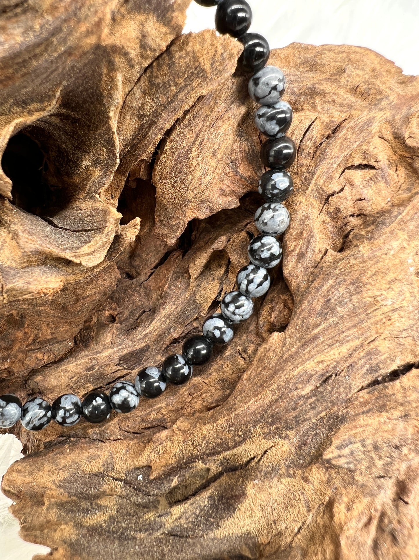 Obsidian Snowflake Bracelet