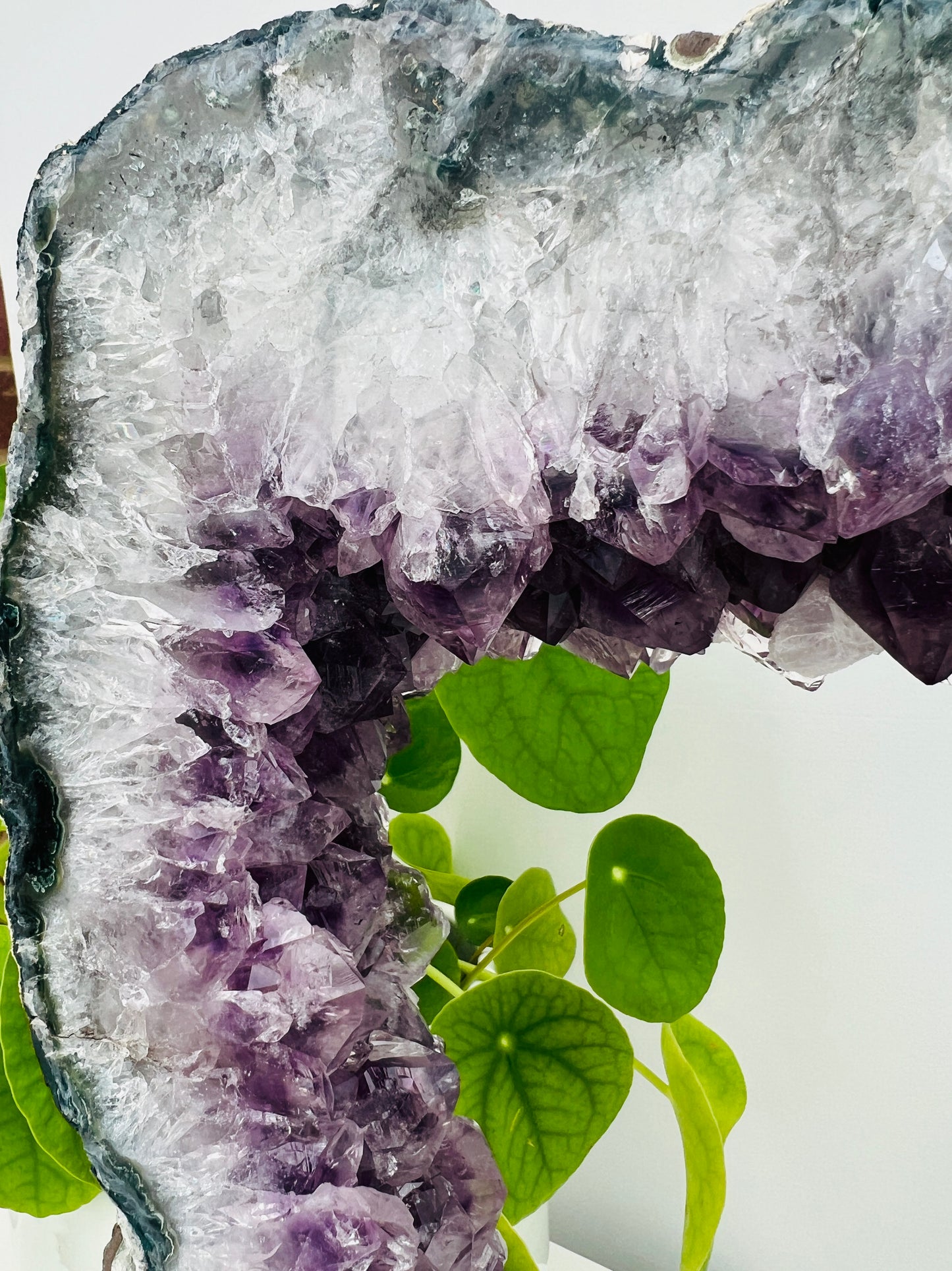 Amethyst Portal with Calcite on Stand