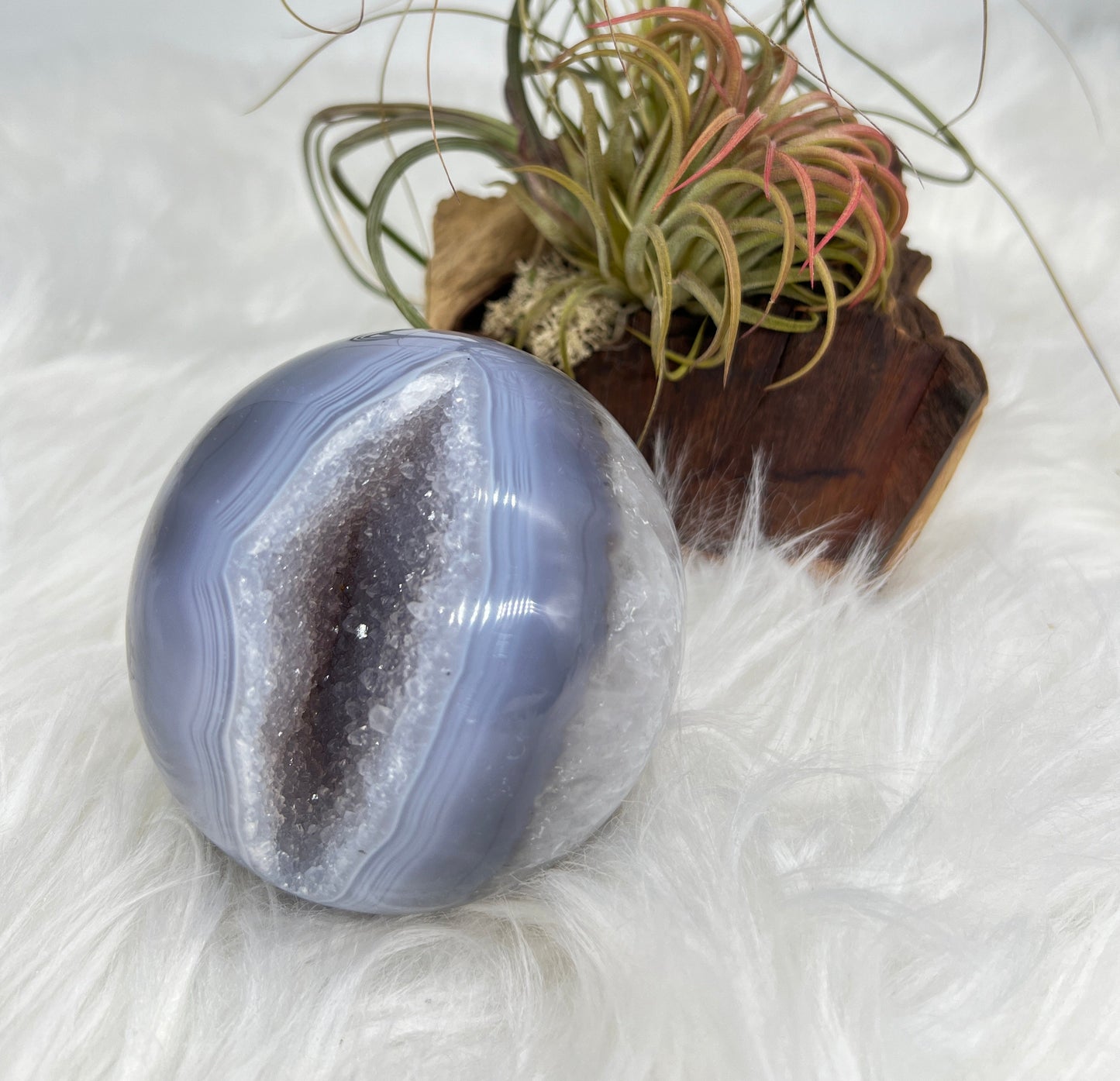 Druzy Quartz and Agate Sphere