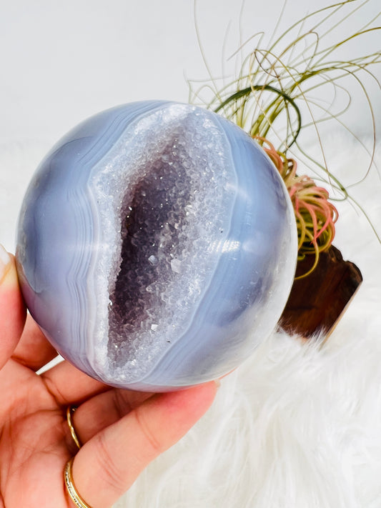 Druzy Quartz and Agate Sphere