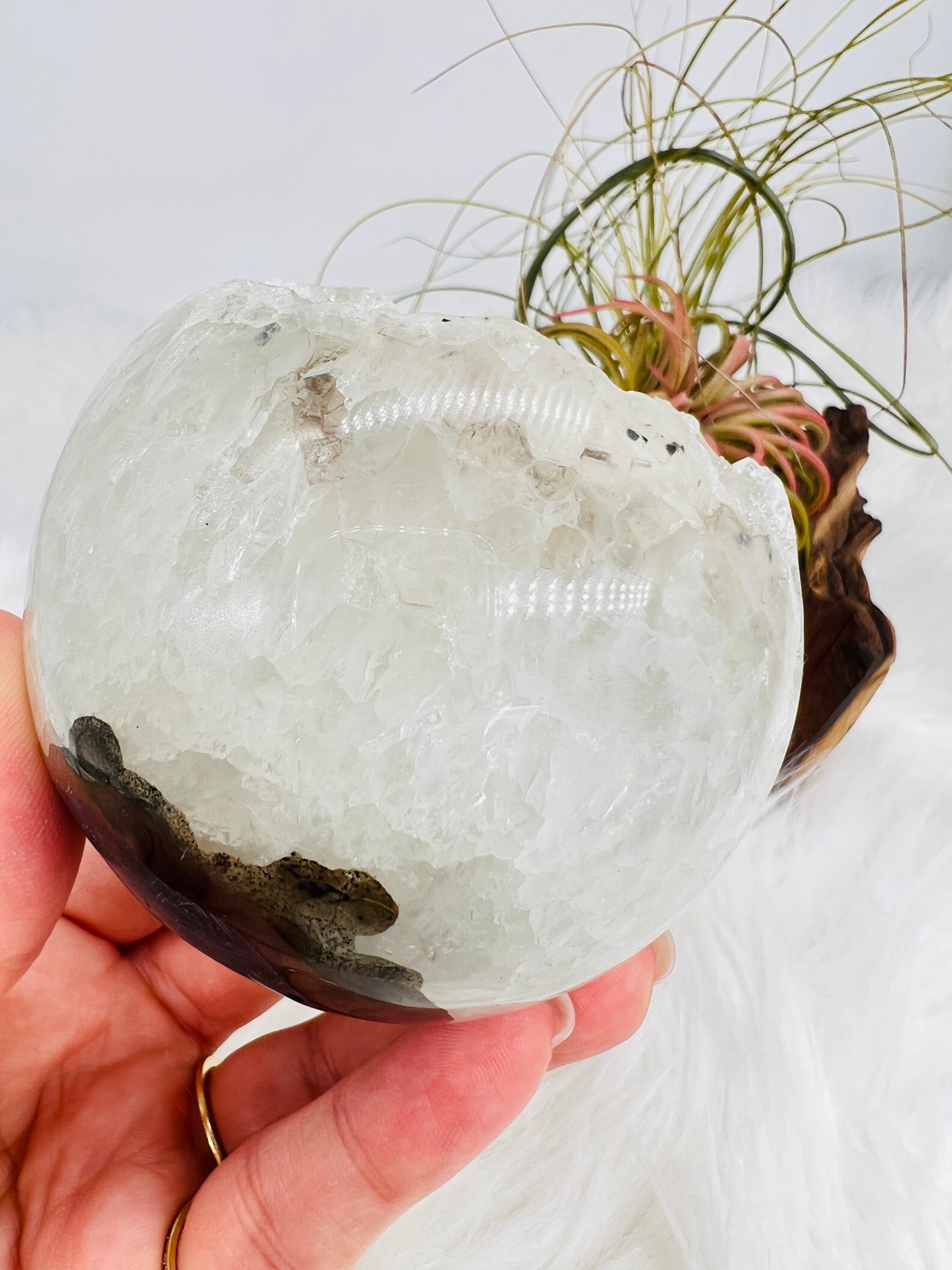 Druzy Quartz and Agate Sphere