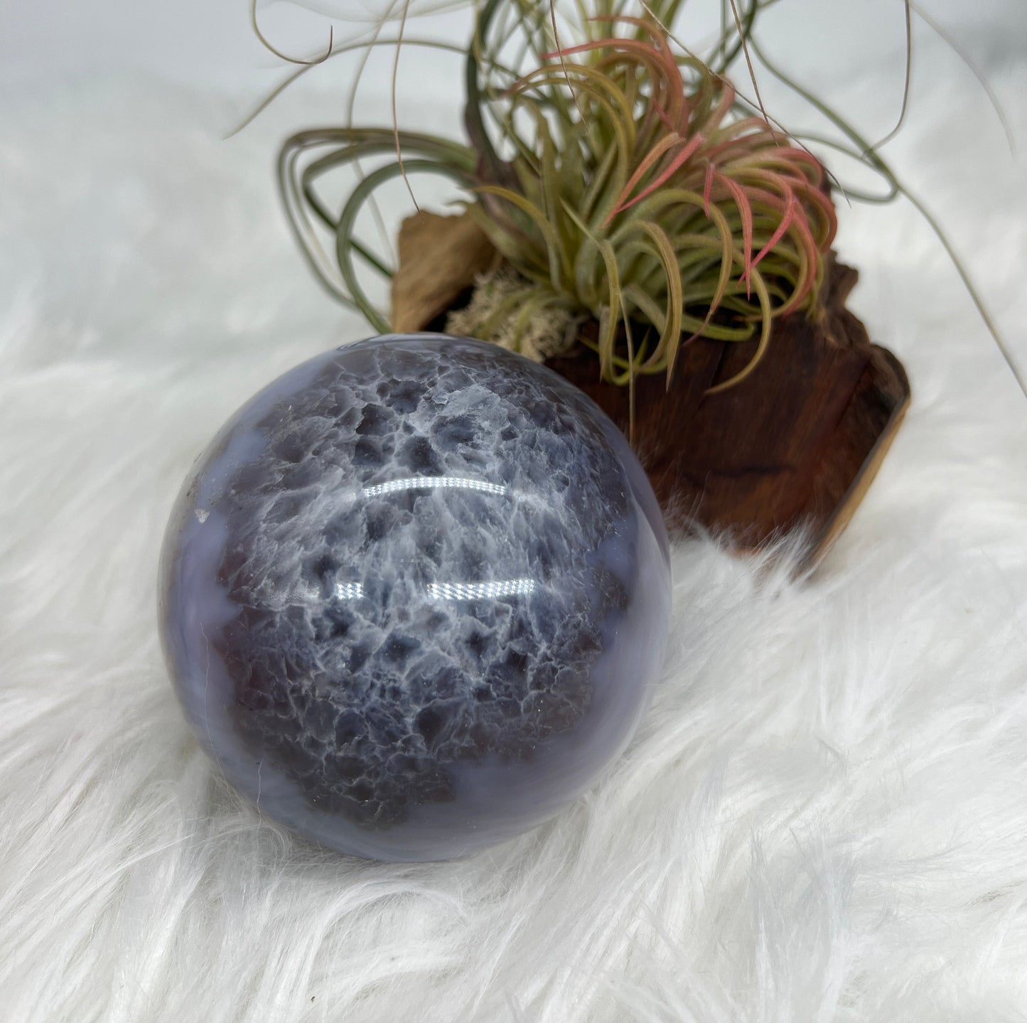 Druzy Quartz and Agate Sphere