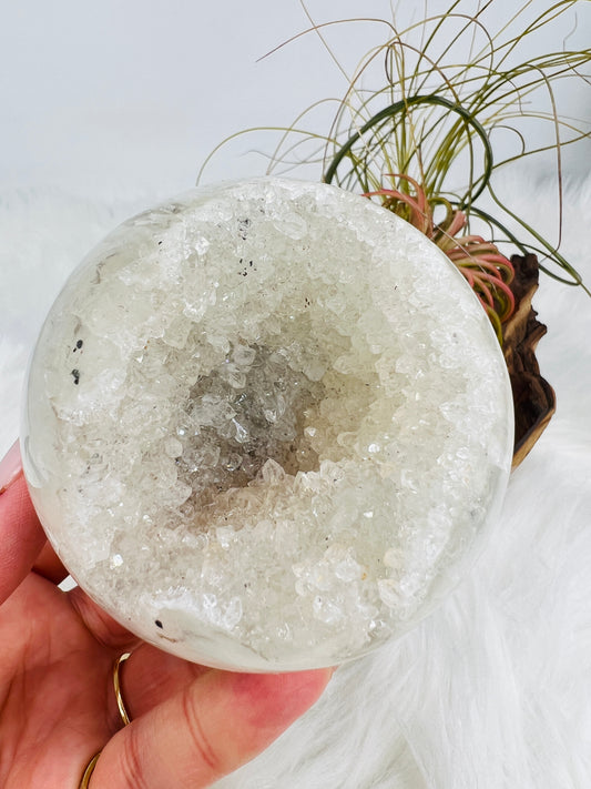 Druzy Quartz and Agate Sphere