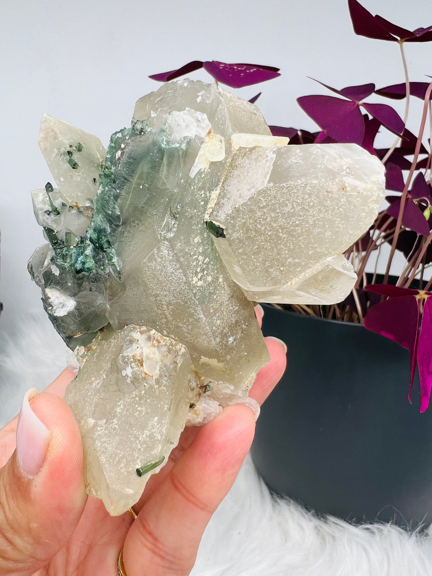 Blue and Green Tourmaline on Quartz