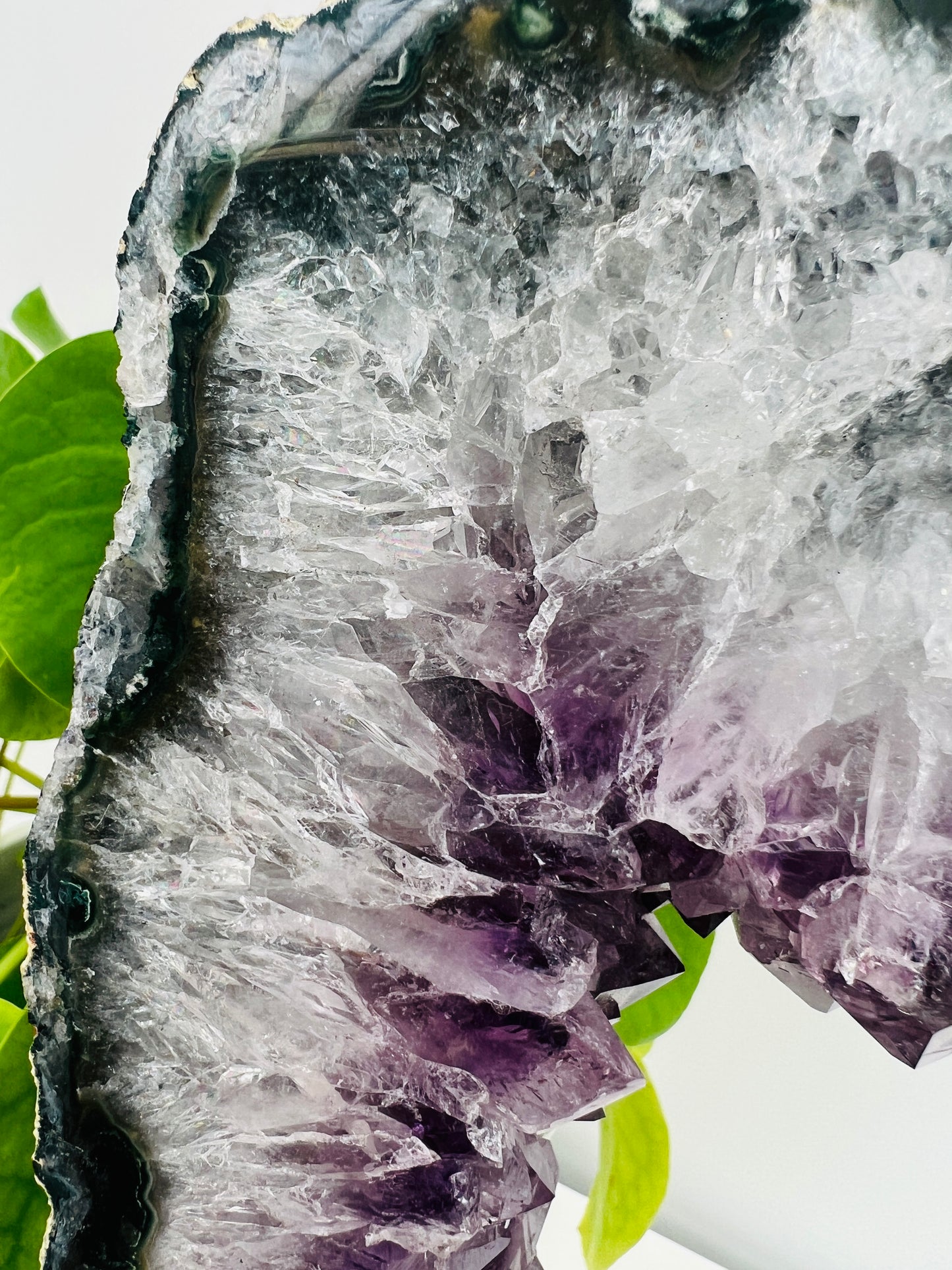 Amethyst Portal with Calcite on Stand