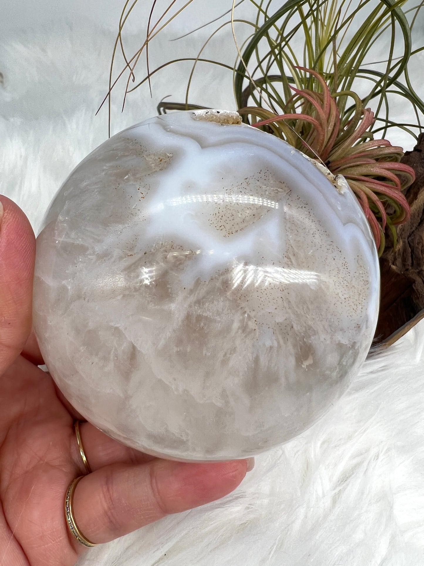 Druzy Quartz and Agate Sphere