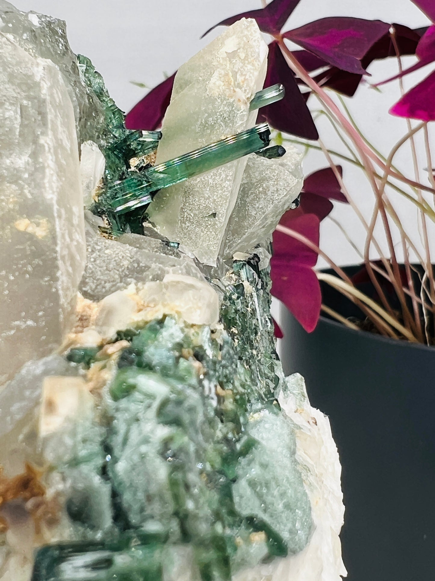 Blue and Green Tourmaline on Quartz