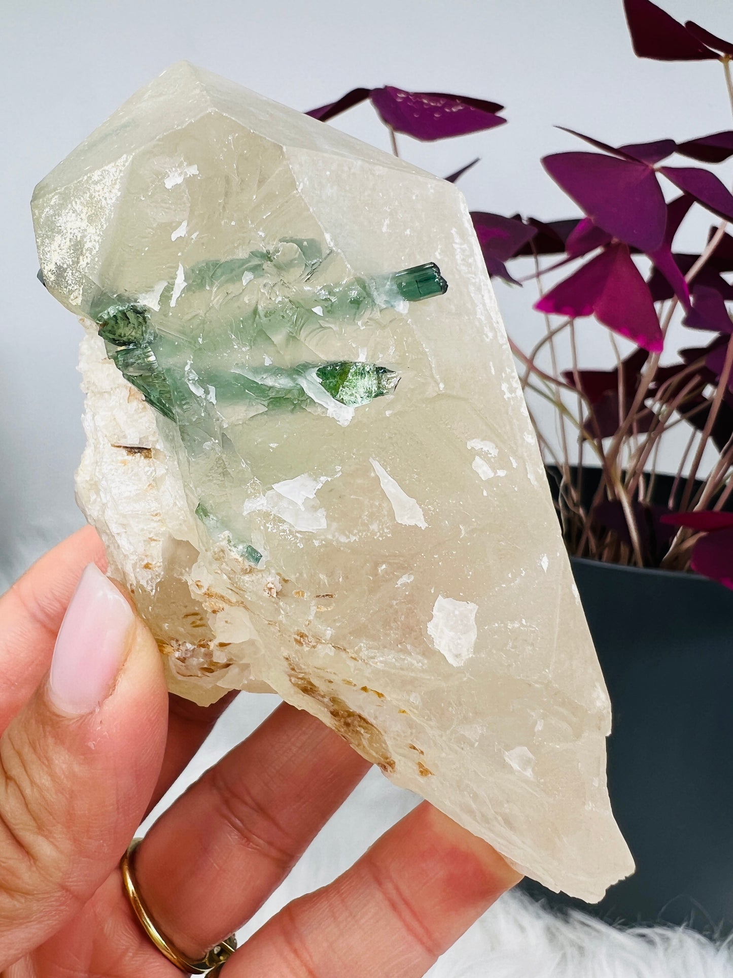 Blue and Green Tourmaline in Quartz