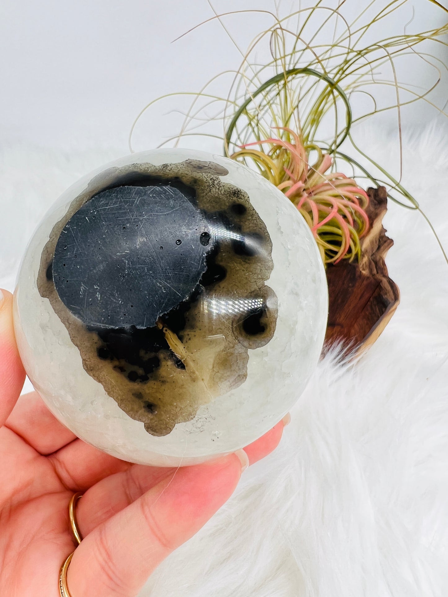 Druzy Quartz and Agate Sphere