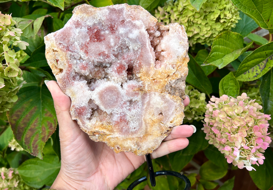 Pink Amethyst Part-Polished Freeform