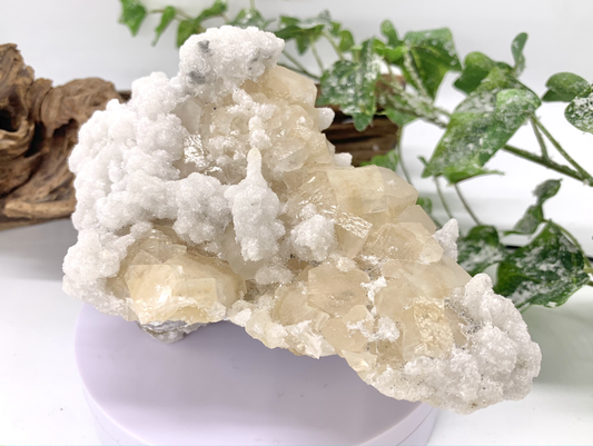 Calcite With Druzy Quartz