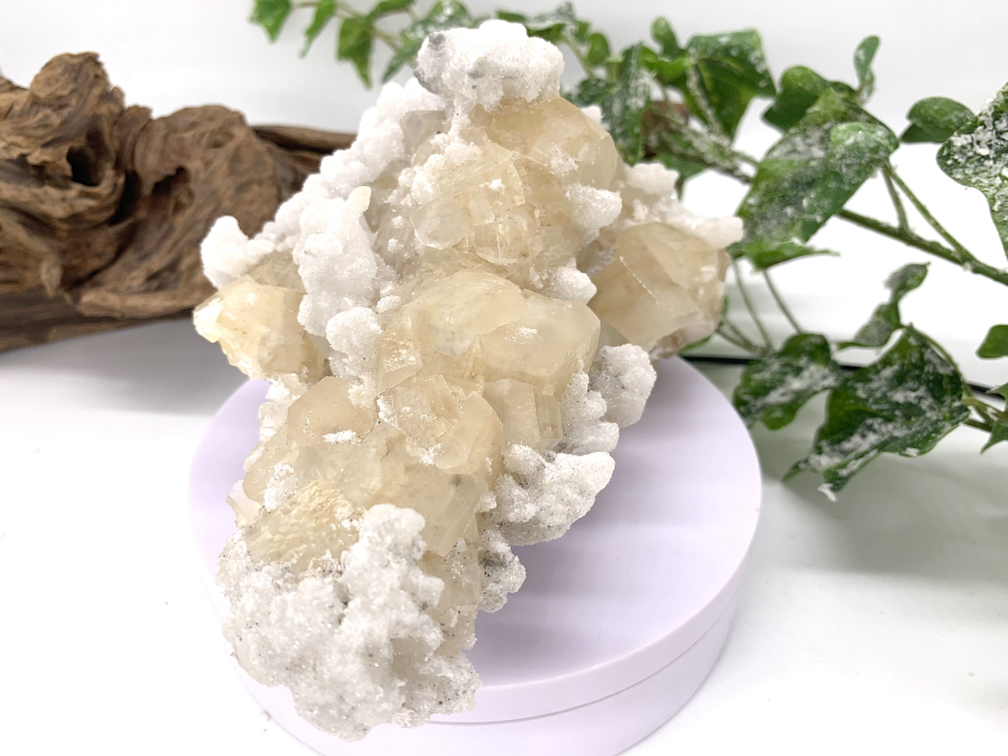 Calcite With Druzy Quartz