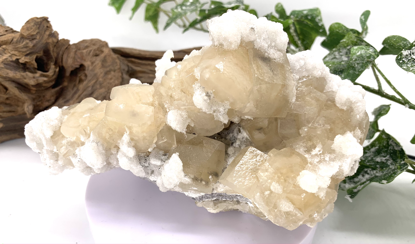 Calcite With Druzy Quartz