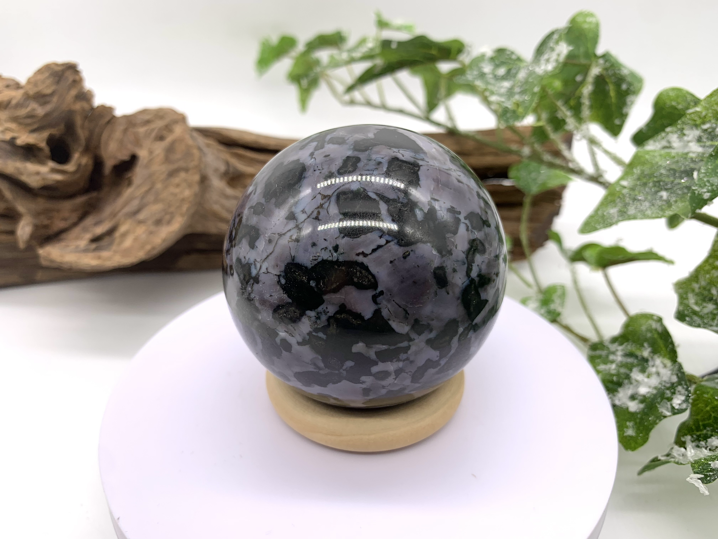 Merlinite Sphere (Indigo Gabbro)