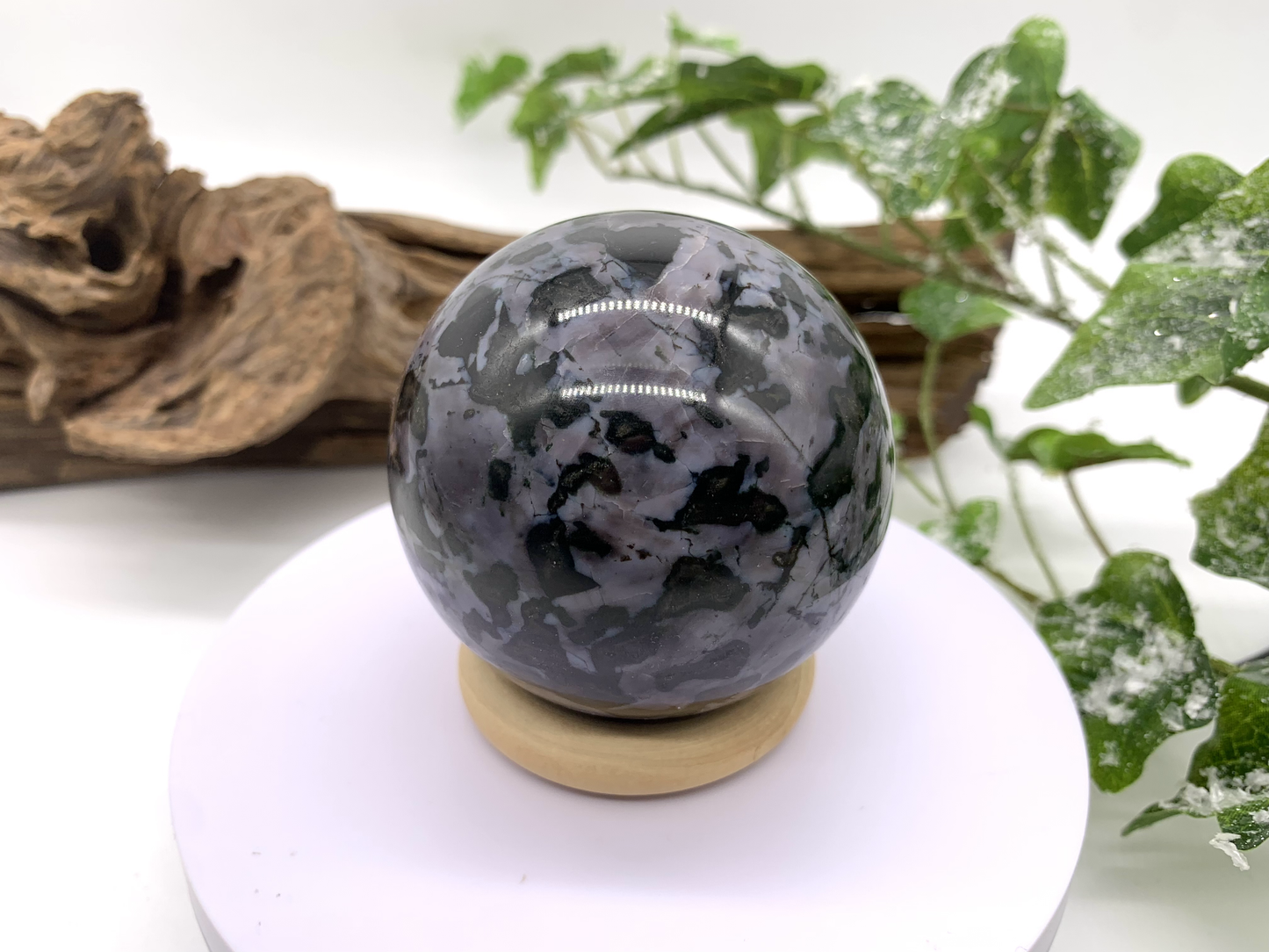 Merlinite Sphere (Indigo Gabbro)