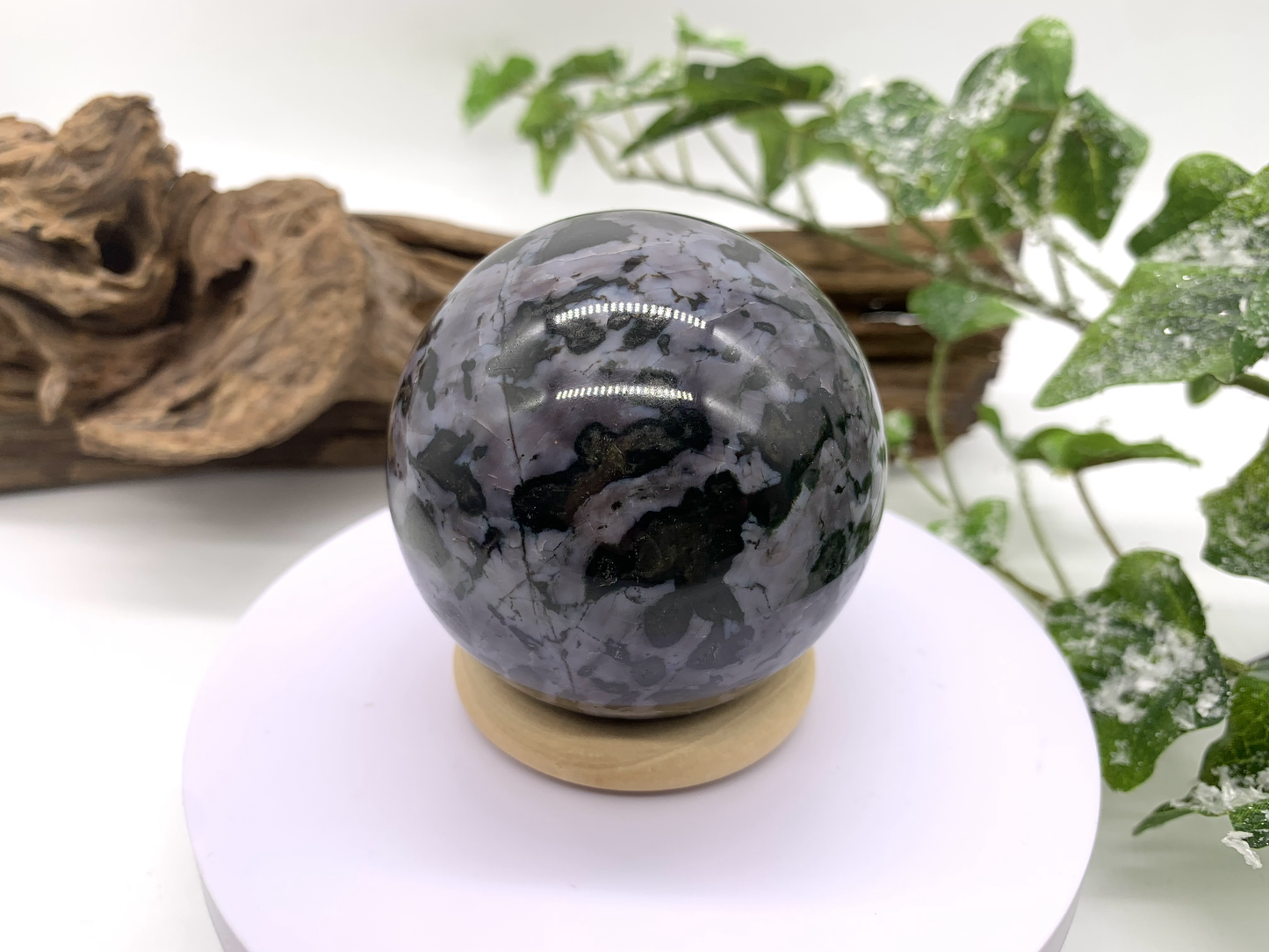 Merlinite Sphere (Indigo Gabbro)