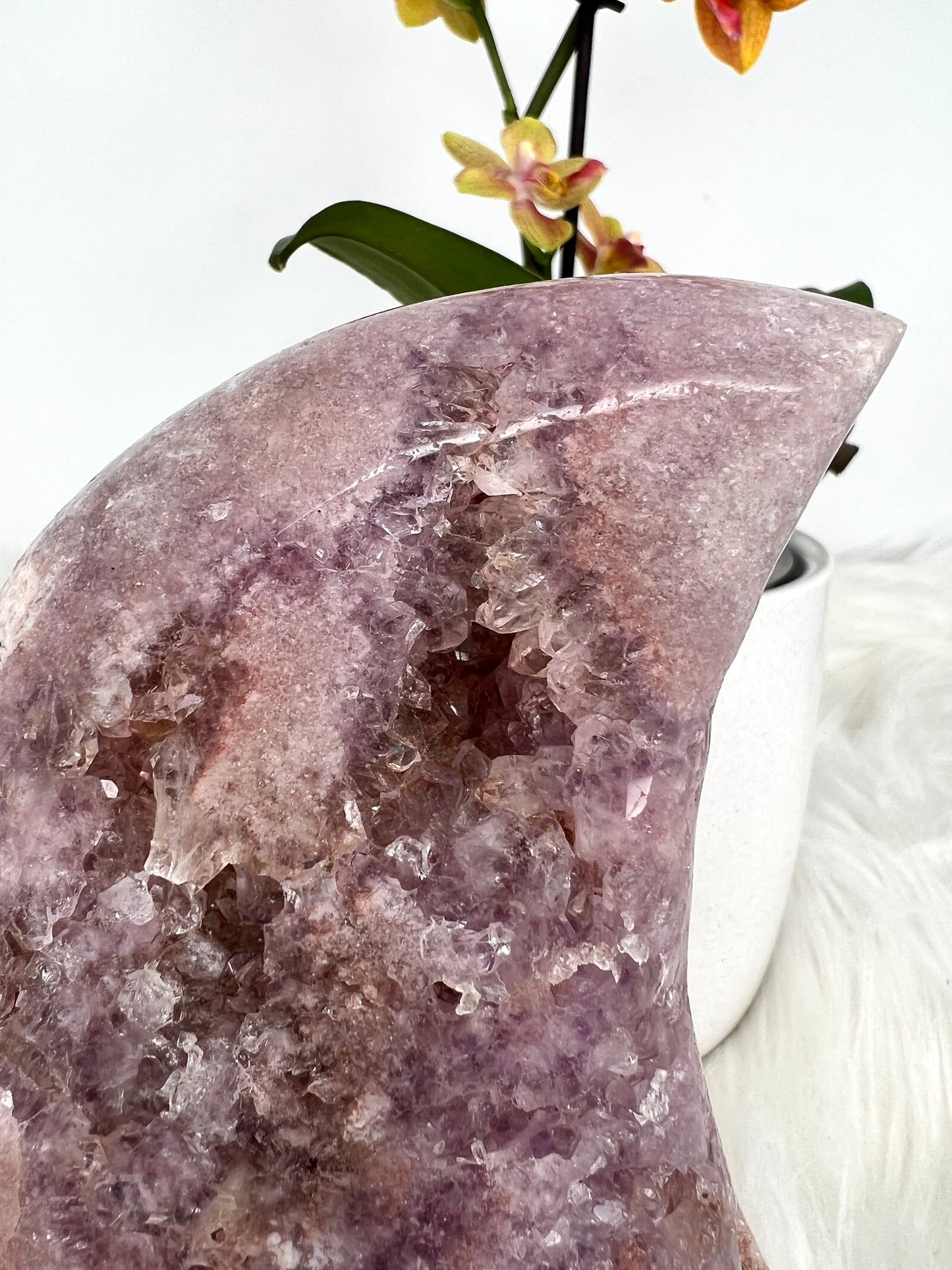 Crystalline Pink Amethyst Moon