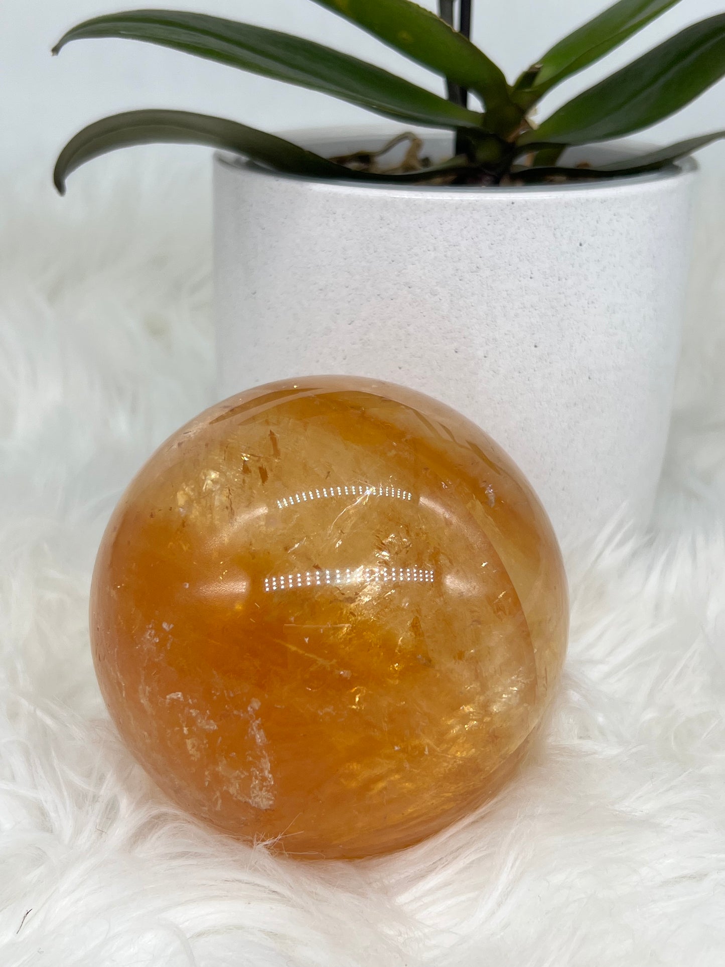 Honey Calcite Sphere