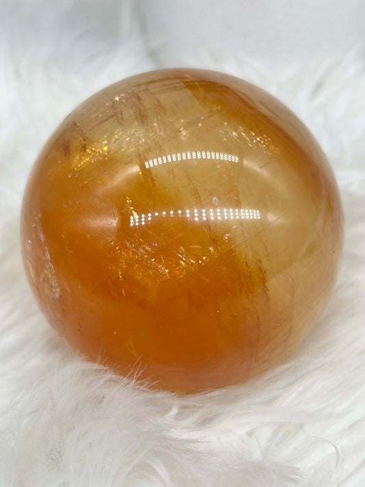 Honey Calcite Sphere